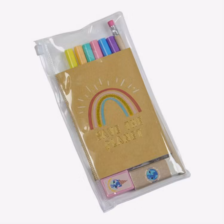 Set med pennor och block - Rainbow