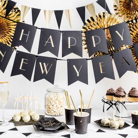 Banner - Happy New Year - Svart