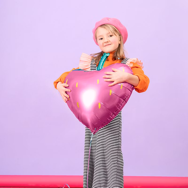 Heliumfylld ballong - Jordgubbe
