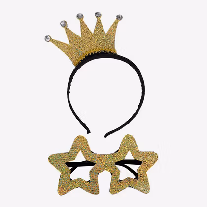 Diadem - Krona och glasögon