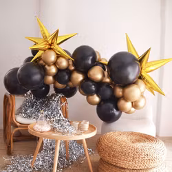 Ballonggirlang - Svart & Guld