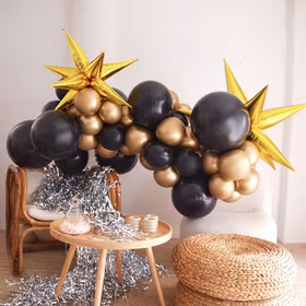 Ballonggirlang - Svart & Guld