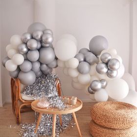 Ballonggirlang - Vit & Silver
