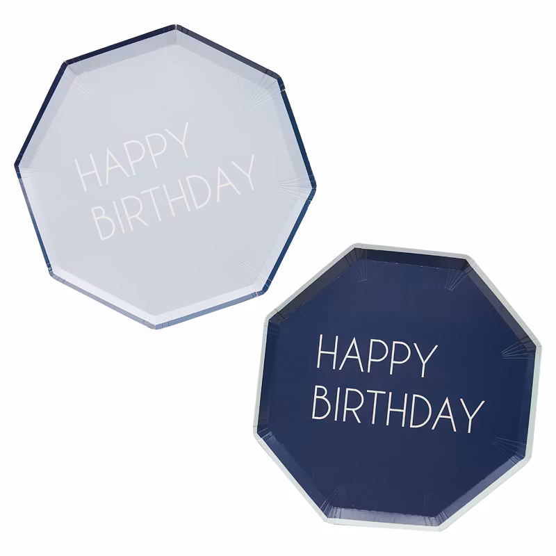 Tallrikar - Happy Birthday Blue