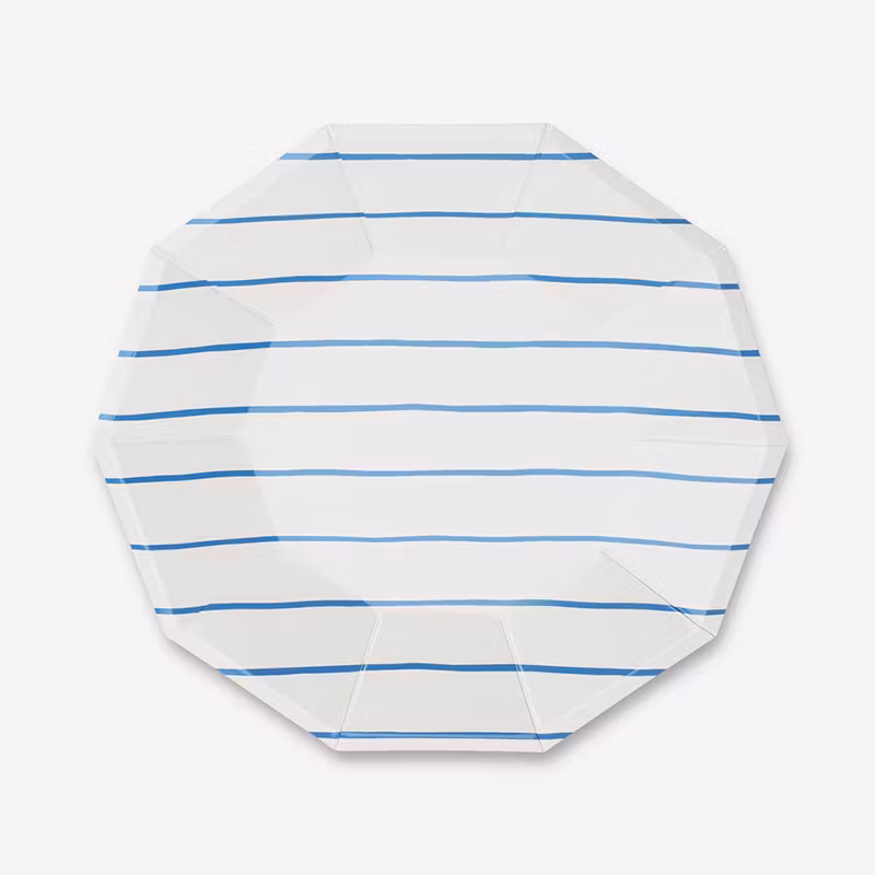 Tallrikar - Frenchie Stripe Blå