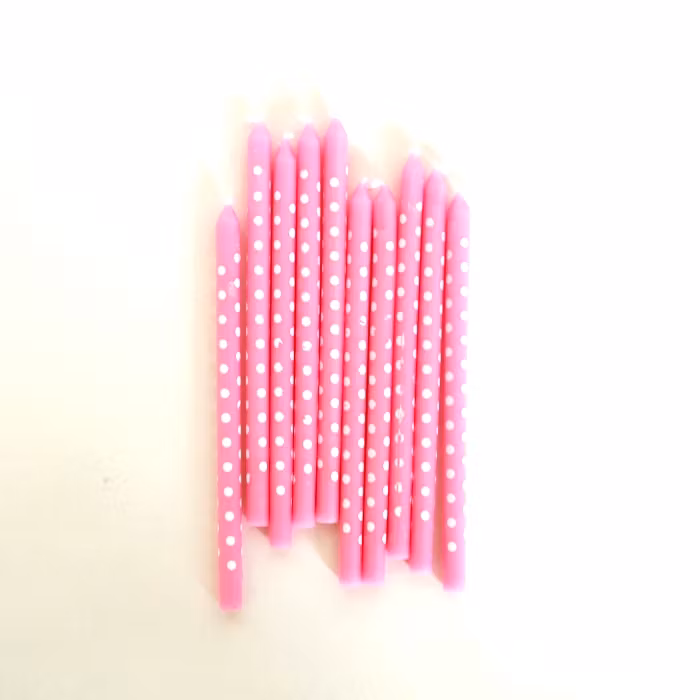 Tårtljus Polkadots rosa