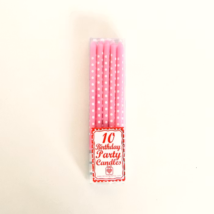 Tårtljus Polkadots rosa