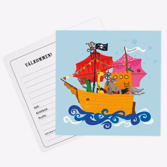 Inbjudningskort Sjörövarskepp