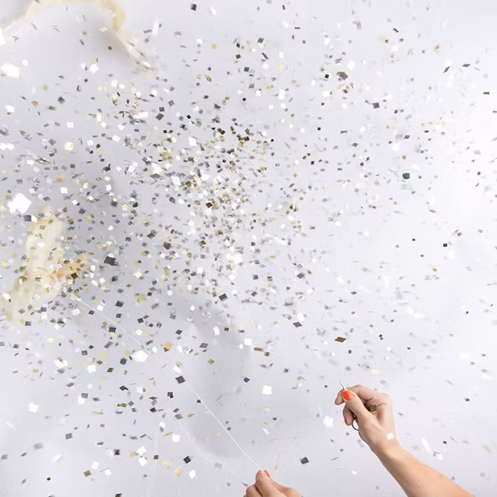Jumbo Confettiballong Guld-Silver
