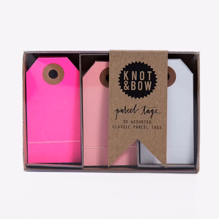 Etiketter Trio Rosa - Knot & Bow