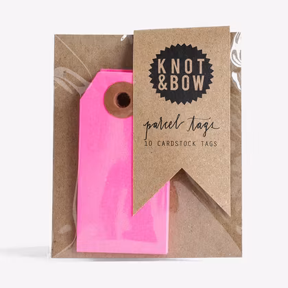 Etiketter Neonrosa - Knot & Bow