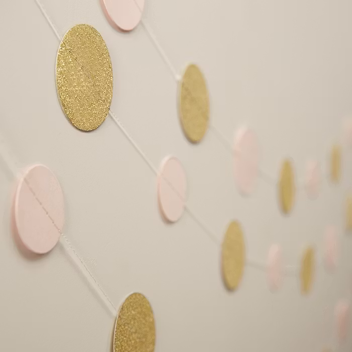 Girlang Confetti Guld & Rosa