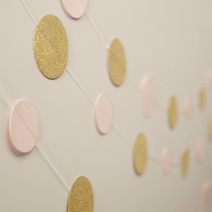 Girlang Confetti Guld & Rosa
