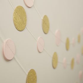 Girlang Confetti Guld & Rosa