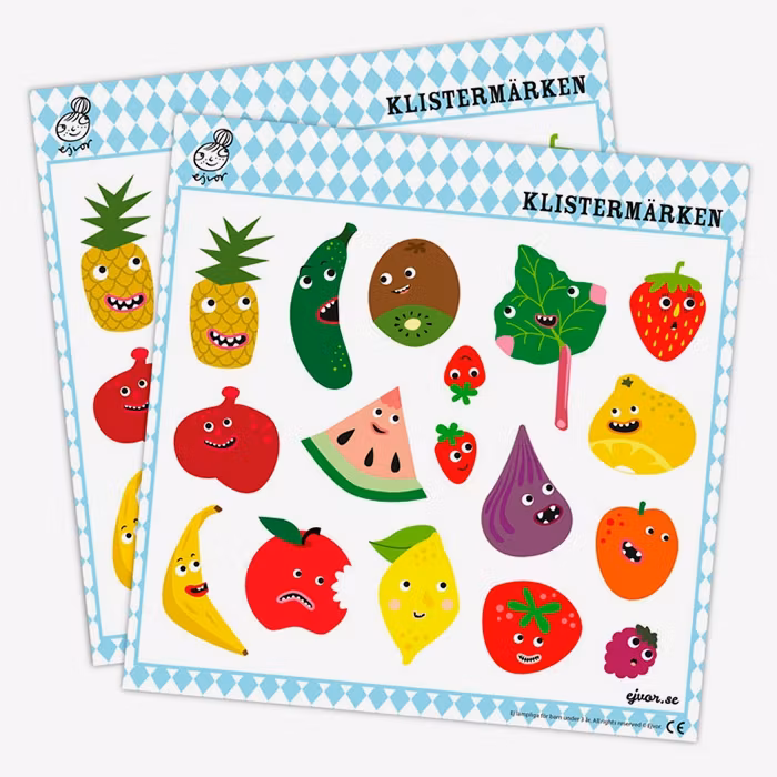 Klistermärken Frukter