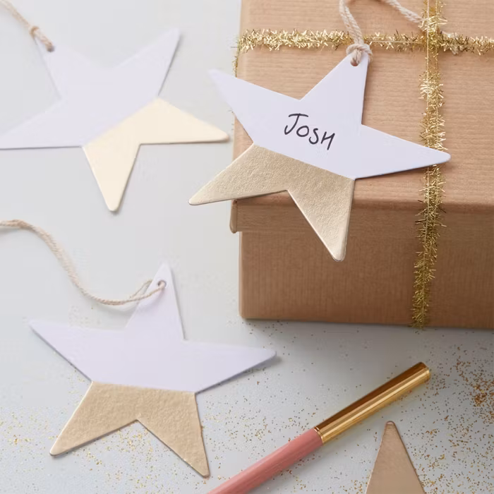 Etiketter Metallic Star