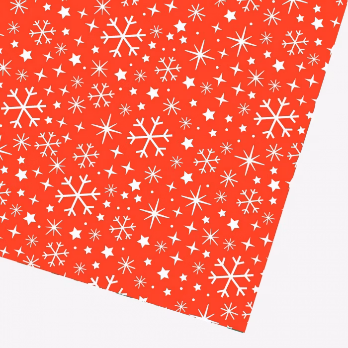 Presentpapper Snowflake red
