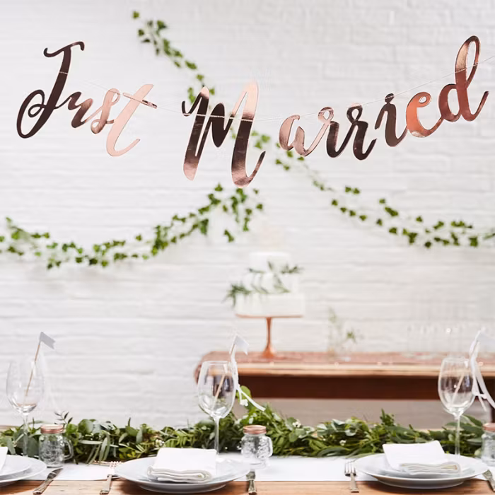 Girlang Just married - Roséguld