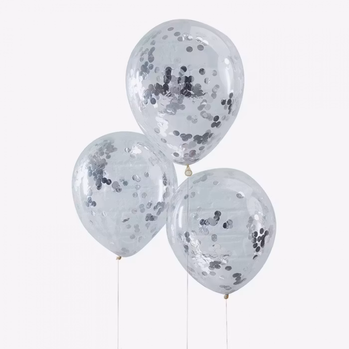 Konfettiballonger Silver