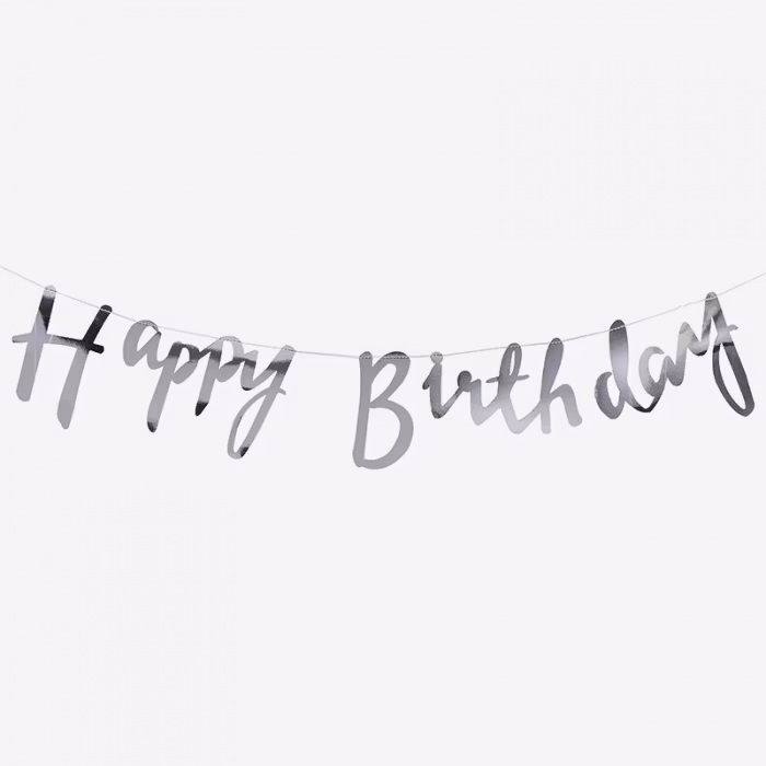 Girlang Happy Birthday Script Silver