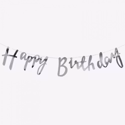 Girlang Happy Birthday Script Silver