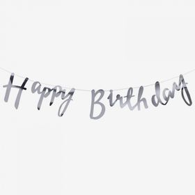 Girlang Happy Birthday Script Silver