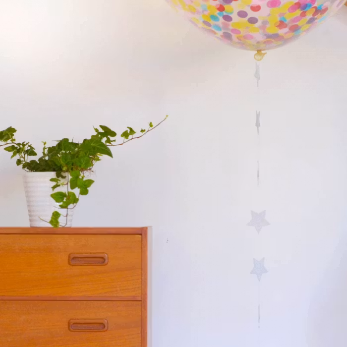 Ballong tail - silverstjärnor