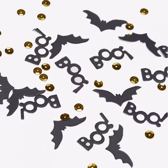 Konfetti Svart & Guld Halloween
