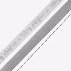 Presentbandkit Merry Christmas Silver