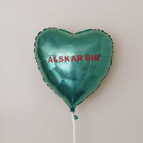 Folieballong - Hjärta Valentines Tiffany blå