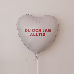 Folieballong - Hjärta med Budskap - Vit