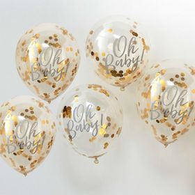 Konfettiballonger Guld - Oh Baby