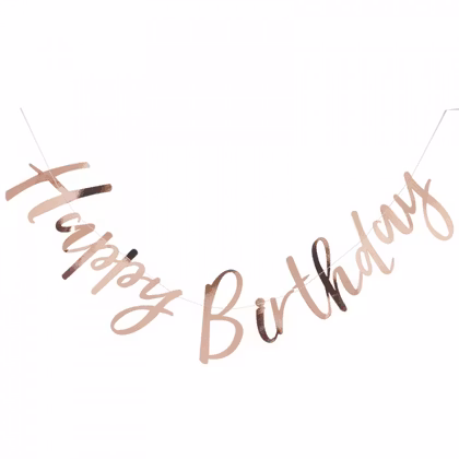 Girlang Happy Birthday Script Roséguld