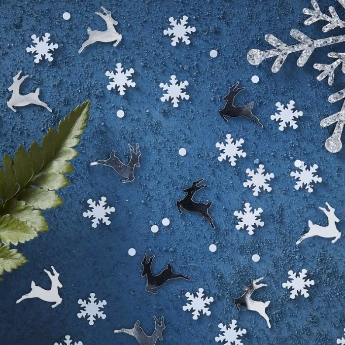 Konfetti Silver Stag & Snowflake