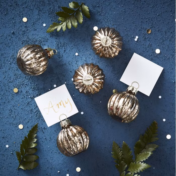 Placeringskortshållare Guld bauble