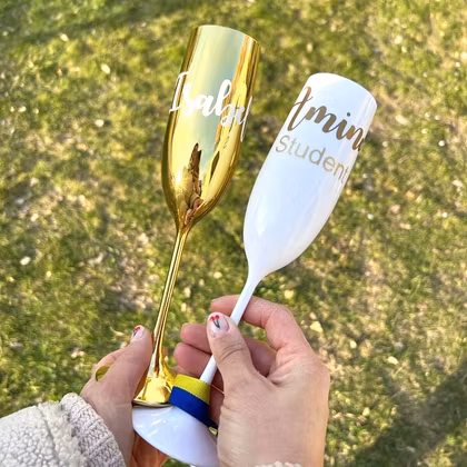 Personligt champagneglas - Student