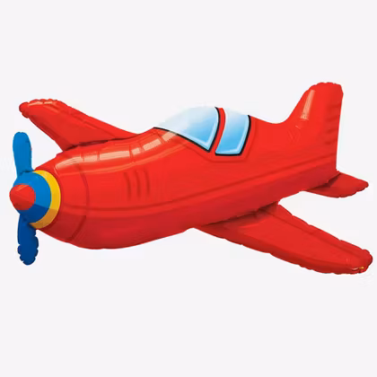 Folieballong - Flygplan - Röd
