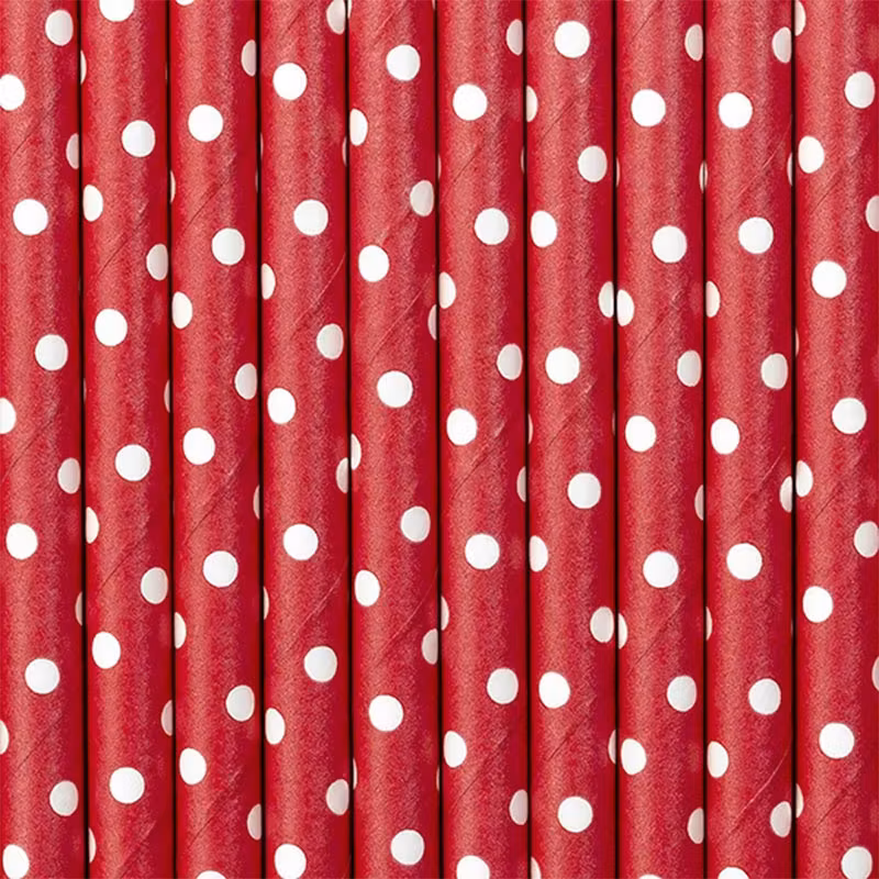 Sugrör - Polka Dots - Röd