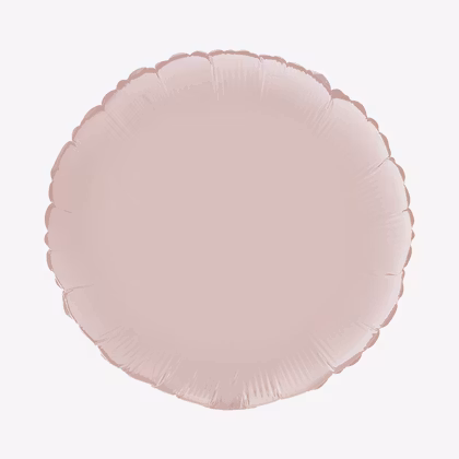 Folieballong - Rund Satin Puderrosa