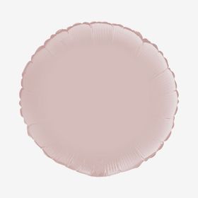 Folieballong - Rund Satin Puderrosa