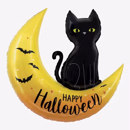 Folieballong - Happy Halloween - Katt
