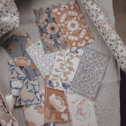 10-pack etiketter - Blue Floral - Mrs Mighetto
