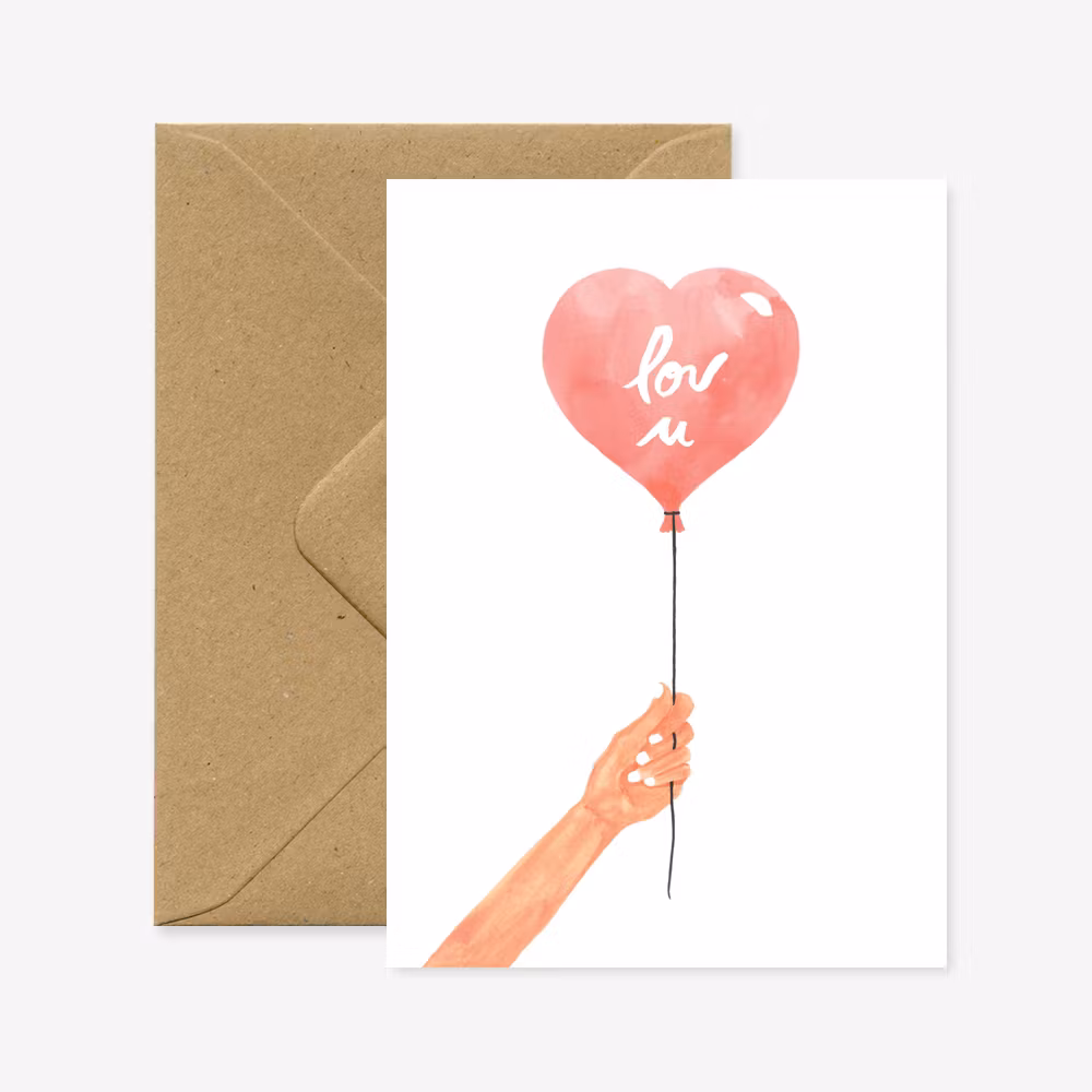 Kort - Heart Balloon