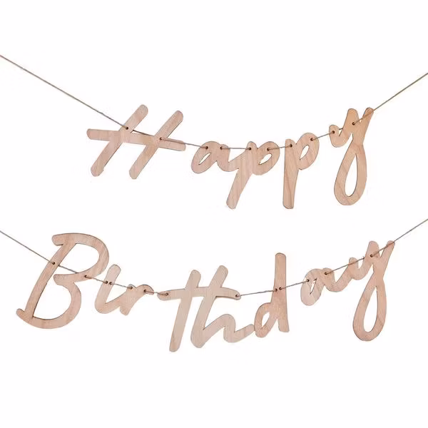 Girlang - Happy Birthday Wood