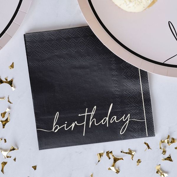 Servetter - Birthday - Nude & Black