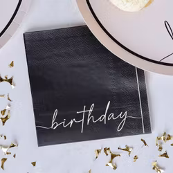 Servetter - Birthday - Nude & Black