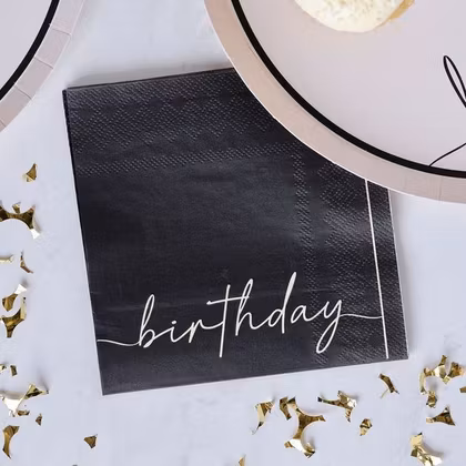 Servetter - Birthday - Nude & Black