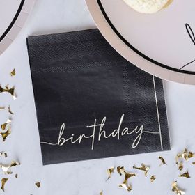 Servetter - Birthday - Nude & Black