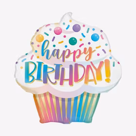 Folieballong - Cupcake - Happy Birthday