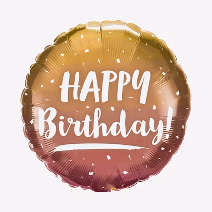 Folieballong - Happy Birthday - Ombre